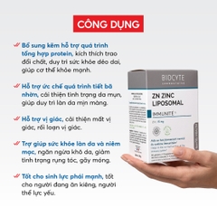 B18C Thực phẩm bảo vệ sức khỏe Zn Zinc Liposomal - Biocyte