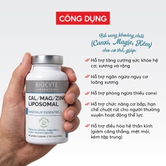 Combo 2 B20 Thực phẩm bảo vệ sức khỏe Cal/Mag/Zinc Liposomal - Biocyte