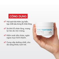 T62 Mặt nạ khoáng sét giúp làm sạch, giảm dầu cho da  Pore Tightening Clay Pack - The Skin House