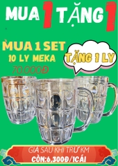KM Ly Uống Bia Mắt Na Meka Hàng Cty Có Quai loại 1 ( MUA 10 TẶNG 1) (1) '