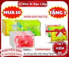 KM Bịch Khăn Giấy Bỏ Túi Cty Loại Thơm Xịn ( Mua 10 Tặng 3)