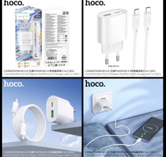 Bộ sạc HOCO C109A (CÓC MẪU MỚI c-c) sạc nhanh 20w+QC3.0 cóc 2 cổng 1U 1C kèm cáp 2 đầu Type C chính hãng (6)