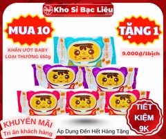 KM 9K , KHĂN ƯỚT BABY 650G LOẠI THƯỜNG M10T1