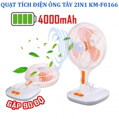 Quạt Tích Điện Ông Tây 2 in 1 Gập 90 Độ (20) '