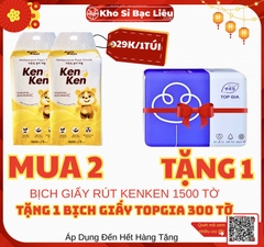 KM KHĂN GIẤY KENKEN CHÍNH HÃNG, GIẤY RÚT TREO TƯỜNG 1500 TỜ (2) (thùng 16b)
