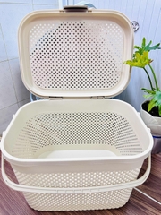 SỌT GIỎ RỔ CÓ 1 NẮP ĐẬY HOKORI 2610 (7) (32x43x30cm)
