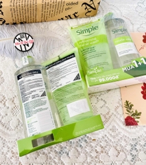 KM SỮA RỬA MẶT SIMPLE XANH LÁ 150ml CHO DA NHẠY CẢM + TẶNG 1 TẨY TRANG 200ml (Ko áp dụng giảm 10)