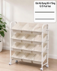 KỆ ĐỰNG ĐỒ CÓ BÁNH XE, 12 Ô KỆ LỚN ĐẸP FULL VAT (10)