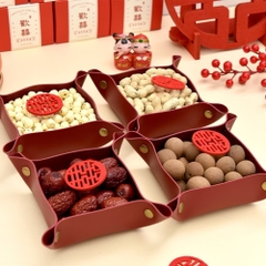 Dĩa Da Đựng Bánh Mứt Hạt Dưa (Ko Ck)