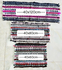THẢM ĐAN SỢI VẢI NHIỀU MÀU LOẠI DẦY 8 TẤC 40x80cm (VỪA)
