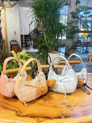 TÚI KẸP NÁCH CARO NƠ KÈM GẤU (10)