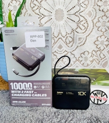 PIN SẠC NHANH 22.5W REMAX RPP-602 10.000MAH DỰ PHÒNG KÈM CÁP LIỀN PIN, TRONG SUỐT LỘ MẠCH CHÍNH HÃNG LOẠI 1 (25) '