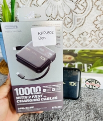 PIN SẠC NHANH 22.5W REMAX RPP-602 10.000MAH DỰ PHÒNG KÈM CÁP LIỀN PIN, TRONG SUỐT LỘ MẠCH CHÍNH HÃNG LOẠI 1 (25) '