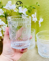 Cốc Thuỷ Tinh Lùn 300ml Hoa Văn Sang Trọng (2)