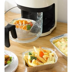 Set 10 Khay Bạc Chữ Nhật Lót Nồi Chiên 700ml (1)
