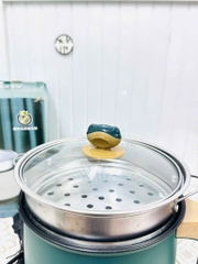 CA NẤU MÌ LẨU ĐIỆN SHANBAN MINI 18cm CÓ LỒNG HẤP (8)