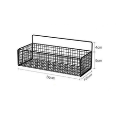 Kệ Sắt Để Đồ Nhà Tắm Hình Chữ Nhật Dán Tường Sơn Đen Loại 1 (2)