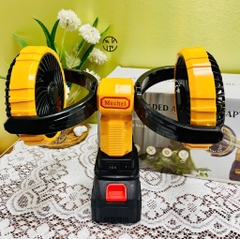 QUẠT TÍCH ĐIỆN ĐÔI DÙNG PIN MÁY KHOAN PHỔ THÔNG LOẠI XỊN CÓ LỖ CẮM SẠC TRỰC TIẾP (30)