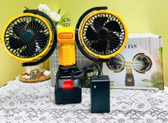 QUẠT TÍCH ĐIỆN ĐÔI DÙNG PIN MÁY KHOAN PHỔ THÔNG LOẠI XỊN CÓ LỖ CẮM SẠC TRỰC TIẾP (30)