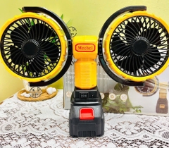 QUẠT TÍCH ĐIỆN ĐÔI DÙNG PIN MÁY KHOAN PHỔ THÔNG LOẠI XỊN CÓ LỖ CẮM SẠC TRỰC TIẾP (30)