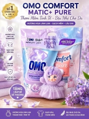 Bộ COMBO Nước Giặt OMO Hương Hoa Linh Lan 1,6kg + Xả Vải COMFORT Thanh Nhã 1,4kg (Ko áp dụng giảm 10%) KÈM PHẨM