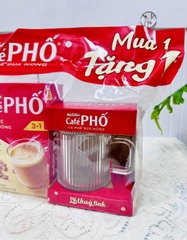 HỘP 10 GÓI CAFE PHỐ NÓNG ( CAFE SỮA ) TẶNG KÈM LY THUỶ TINH LỚN (2)