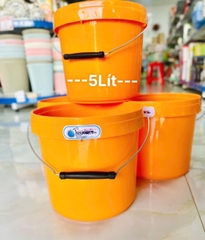 Thùng Bê, Xô Nhựa Vàng 5L Nguyên Ba , Dầy Nặng (2)