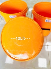 Thùng Bê, Xô Nhựa Vàng 10L Nguyên Ba , Dầy Nặng (3)