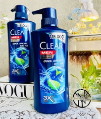 CHAI DẦU GỘI CLEAR MEN 350g BẠC HÀ 3X SẠCH GẦU (5)
