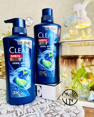 CHAI DẦU GỘI CLEAR MEN 350g BẠC HÀ 3X SẠCH GẦU (5)