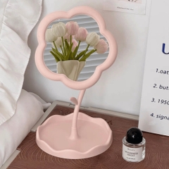 Gương Trang Điểm Mini Để Bàn Hình Bông Hoa (NHỎ)