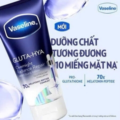 Sữa Dưỡng Thể VASELINE GLUTA-HYA Xanh 70X Ban Đêm 300ml (Ko áp dụng giảm 10%)