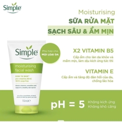 KM SỮA RỬA MẶT SIMPLE TRẮNG ĐỤC 150ml CHO DA THƯỜNG CẤP ẨM + TẶNG 1 TẨY TRANG 200ml (Ko áp dụng giảm 10)