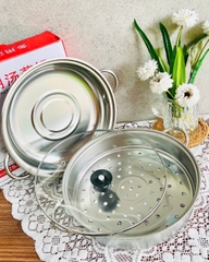 Nồi Hấp 2 Tầng inox Size 28cm Full Box (4) '