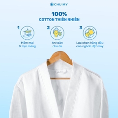 Thumbnail Áo Choàng Tắm Khách Sạn 5 Sao Cotton Tổ Ong 3