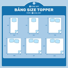 Thumbnail Nệm Topper Microfiber 7–10cm, Cotton T233, dây chun 4 góc (1m–2m2) | CHU MY 2