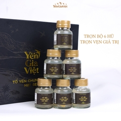 Set 6 hũ tổ yến chưng thật hạt sen Yến Gia Việt cao cấp chứa 7.5g yến tươi giúp ăn ngon, ngủ ngon - hũ 75ml