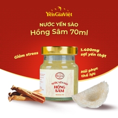Set 6 hũ nước yến sào Hồng sâm Yến Gia Việt giúp bồi bổ sức khỏe, tốt cho tim mạch, tăng sinh lực - hũ 70ml