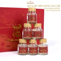 [Set 6 hũ 7.5g Yến Tươi ] Tổ Yến Chưng Thật Đường phèn Yến Gia Việt cao cấp yến tươi giúp bồi bổ sức khỏe - hũ 75ml