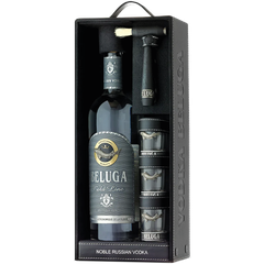 <b>Beluga Gold Line Leather Gift Box with 3 Glasses</b><br>70cl | 40%