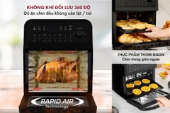 Nồi chiên không dầu dạng lò Fujihome A12D 12L, cửa kính nhìn món