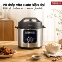 Fujihome PS06 – nồi áp suất điện 6 lít núm vặn, hầm xương nhanh mềm cho nhà đông người