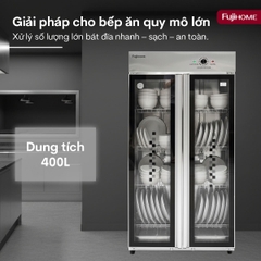 Tủ sấy bát 2 cửa Fujihome DD400A 400 lít - cho trường học, bếp ăn tập thể