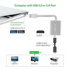 Cáp chuyển USB 3.0 to HDMI cao cấp chính hãng Ugreen 40229 | Hàng chính hãng