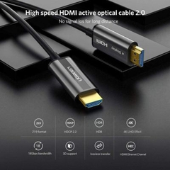 Cáp HDMI 2.0 sợi quang 15m Ugreen 50215 hỗ trợ 4K/60Hz cao cấp | Hàng chính hãng