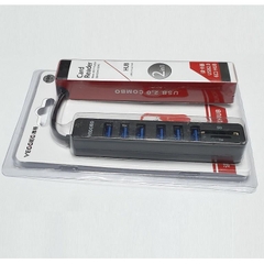 Bộ chia USB 2.0 + đầu đọc thẻ nhớ 8 trong 1 VC306 | Hàng chính hãng