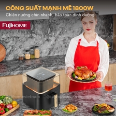 Nồi chiên không dầu cửa kính Fujihome A8DG2 8 lít nướng gà nguyên con
