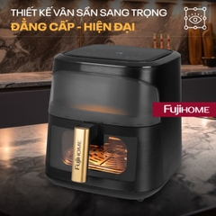 Fujihome A8DG1NEW – nồi chiên 8 lít hai cửa kính, nhìn món chín vàng mà không cần mở nồi