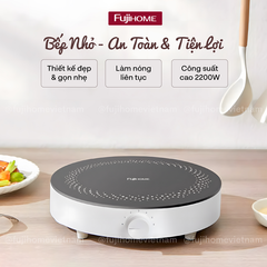 Fujihome IC-H02 – bếp từ mini tròn 2200W màu trắng nấu lẩu, phòng trọ