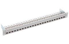 19 inch 1U PC Patch Panel 24 Port RJ45 Cat 6A Gray